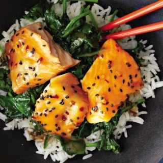 Asian Salmon Bowl with Lime Drizzle