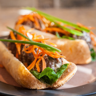 Asian-style Meatball Sandwiches with Ginger Sauce -- courtesay of Eric Akis