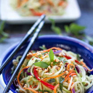 Asian Zucchini Cucumber Noodle Salad