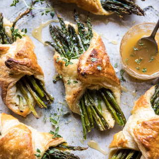 Asparagus and Brie Puff Pastry with Thyme Honey