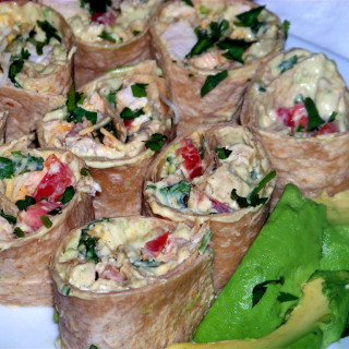Avocado Cream and Chicken Rollup Appetizers