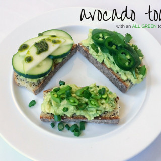 Avocado Toast with an All Green Topping Bar