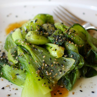 Baby Bok Choy with Sesame-Maple Sauce