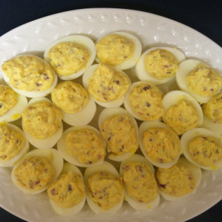 Bacon and Cheddar Deviled Eggs