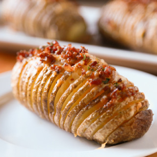 Bacon and Cheese Hasselback Potatoes