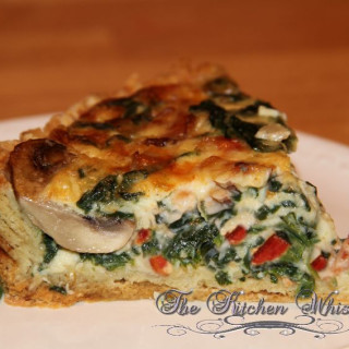 Bacon Mushroom Florentine Quiche with Olive Oil Savory Crust