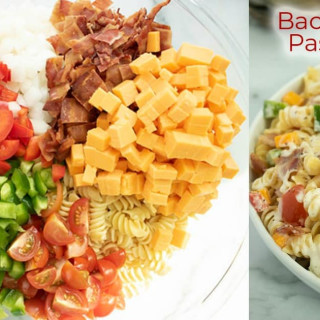 Bacon Ranch Pasta Salad is so Easy! Perfect for summer BBQ&#039;s!