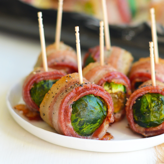 Bacon Wrapped Brussels Sprouts + Healthy Thanksgiving Ideas!