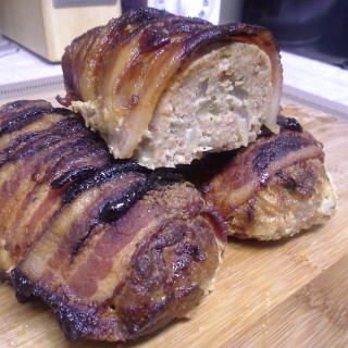 Bacon Wrapped Mini Turkey Meatloaf