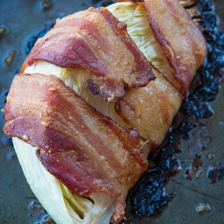 Bacon Wrapped Roasted Cabbage Wedges