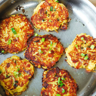 Bacon, Spaghetti Squash, and Parmesan Fritters