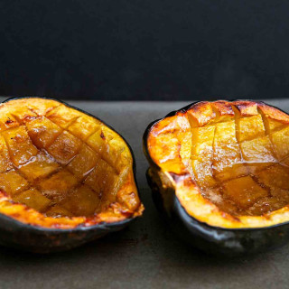 Baked Acorn Squash with Butter and Brown Sugar