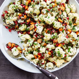 Baked Cauliflower with Pomegranate Seeds and Thyme