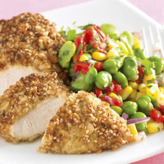 Baked Chicken with Macadamia Nuts Crust
