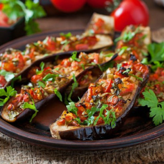 Baked Eggplant Appetizer with Tomatoes