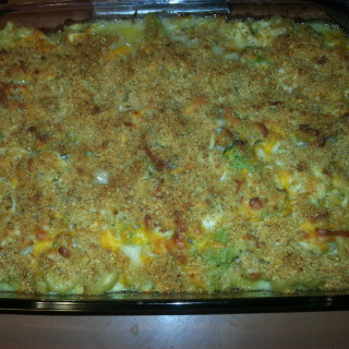 Baked Macaroni and Cheese with Chicken and Broccoli