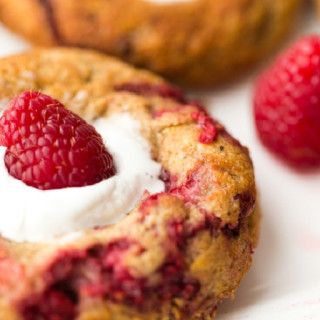 Baked Raspberry Lemon Donuts with Coconut Whip