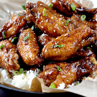 Baked Sticky General Tso's Chicken Wings