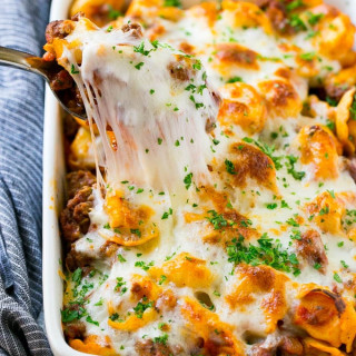 Baked Tortellini with Meat Sauce