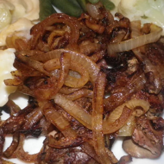 Balsamic Chicken Livers with Carmelized Onions Recipe