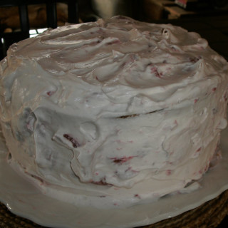 Banana Cream Cake with Strawberry Cream Filling