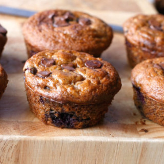 Banana and Blueberry Chocolate Chip Muffins