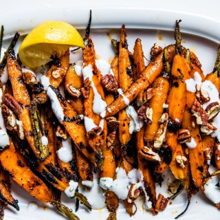 Barbecue Carrots with Yogurt and Pecans
