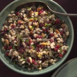 Barley  and  Wild Rice Pilaf with Pomegranate Seeds