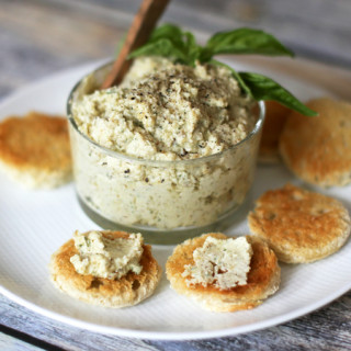 Basil Walnut Spread with Garlic and Parmesan Cheese