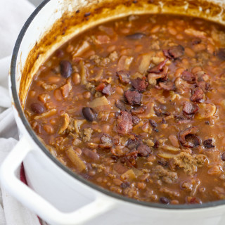 Beef and Bacon Baked Beans (aka Cowboy Beans)