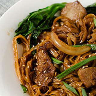 Beef Chow Fun with Chinese Broccoli