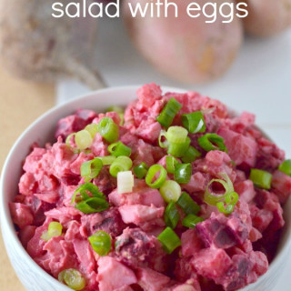 Beet Potato Salad with Eggs + Vegan Version