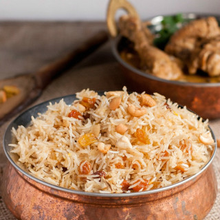 Bengali Pulao, Kishmish Kaju Pulao, Cashew Raisin Rice