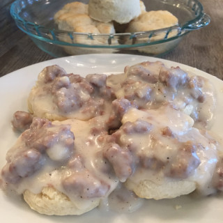BISCUITS and SAUSAGE COUNTRY GRAVY