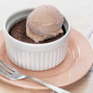 Bittersweet Molten Chocolate Cakes with Coffee Ice Cream