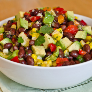 Black Bean, Corn, and Red Pepper Salad with Lime Cilantro Vinaigrette