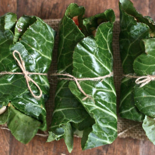 Black-Eyed Pea Collard Wraps With Pickled Vegetables and Ginger-Peanut Sauc