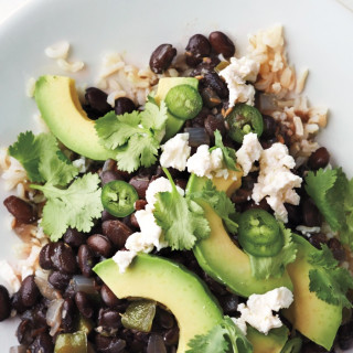 Black Beans with Rice and Avocado