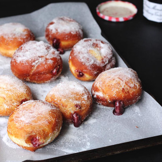 Blackberry Jam and Custard Donuts