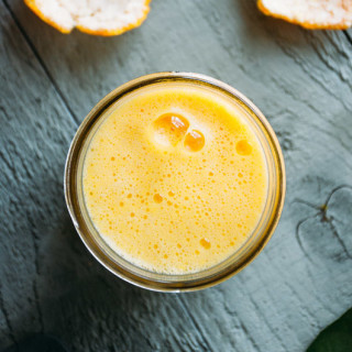 blended citrus juice with ginger and turmeric