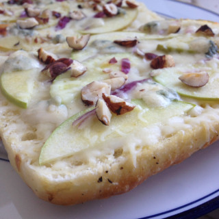 Blue Cheese Focaccia "Pizza" with Apples 