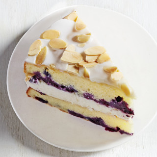 Blueberry-Almond Cake with Lemon Curd