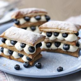 Blueberry and lemon millefeuille