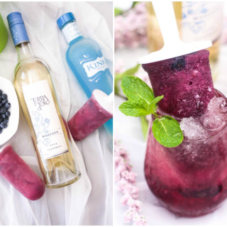 Blueberry and Moscato Boozy Popsicles