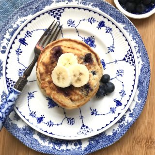 Blueberry Banana Cornmeal Pancakes