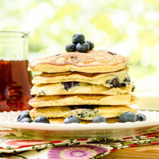 Blueberry Masa Harina Pancakes