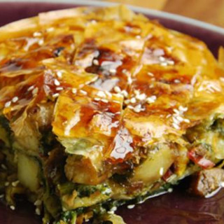 Bombay potato and spinach pie