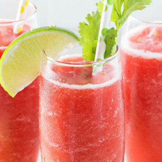 Boozy Strawberry Limeade Slushies