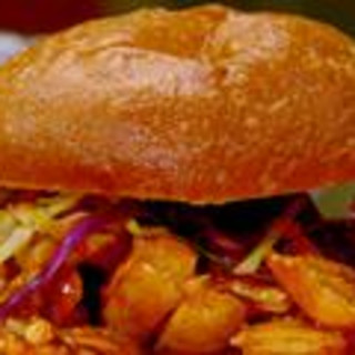 Bourbon BBQ Pulled Chicken Sandwiches and Green Apple Slaw