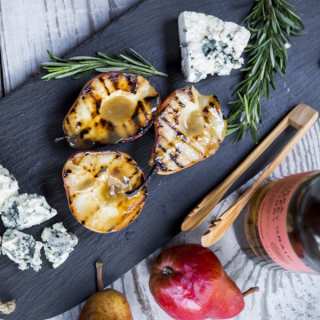 Bourbon-Glazed Pears With Blue Cheese
